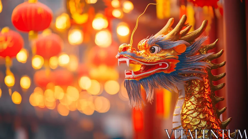 Celebratory Dragon with Glowing Lights