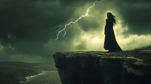 Stormy Cliffside Vigil