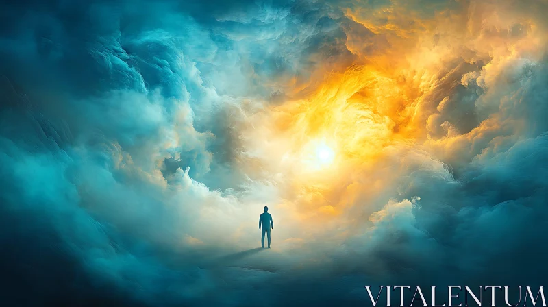 Figure in the Clouds: A Moment of Reflection