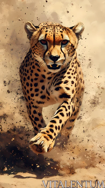 The Artistry of a Running Cheetah AI Image