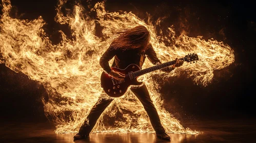 Burning Passion of Rock Guitarist