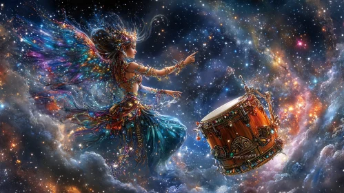 Cosmic Fairy Drummer Art