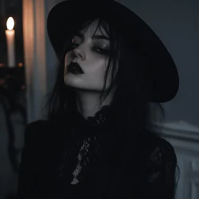 Mysterious Woman in Dark Attire