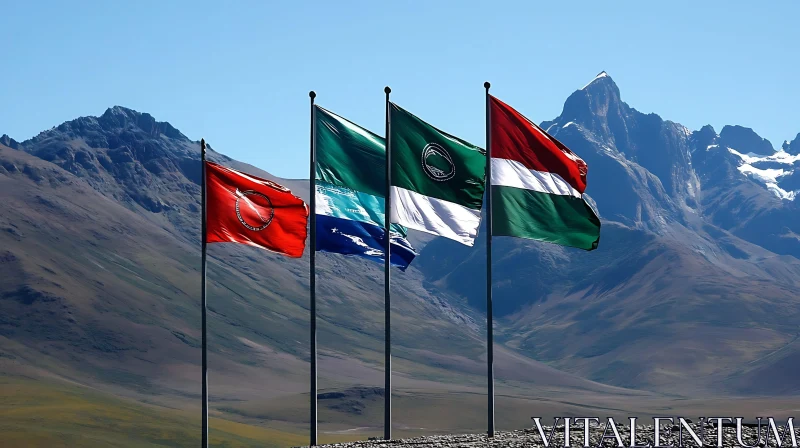 Mountain Flags AI Image