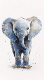 Cute Young Elephant Painting