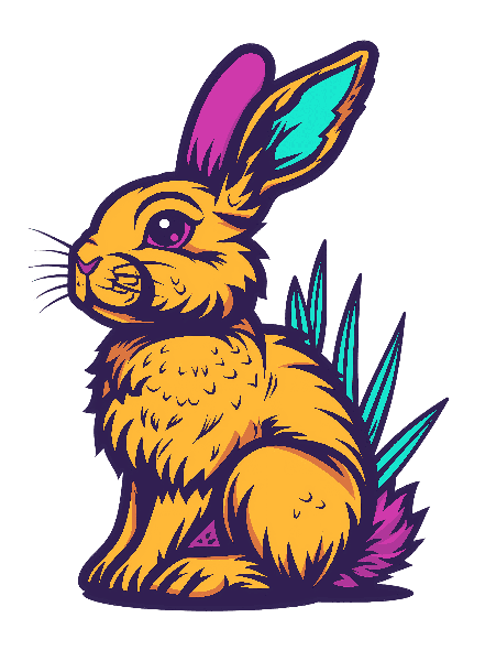 Artistic Rabbit Graphic POD Design