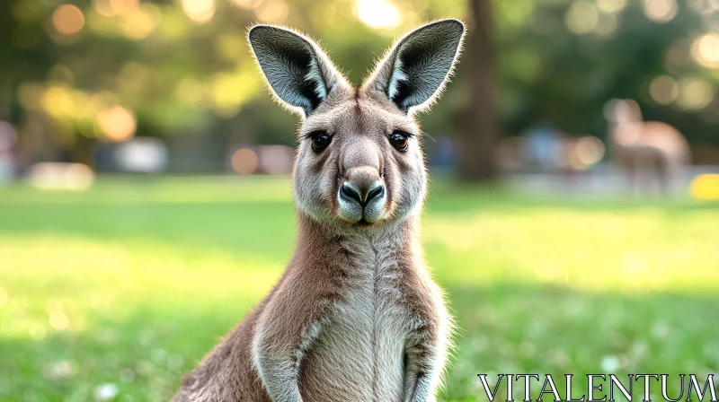 Kangaroo Posing in Sunlit Meadow