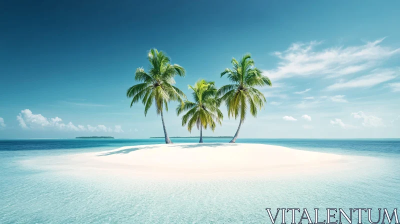 Serene Tropical Beach with Palm Trees
