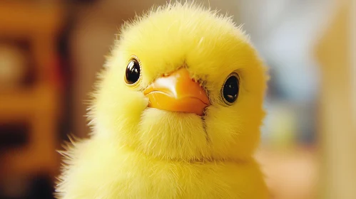 Fluffy Yellow Chick with Big Eyes