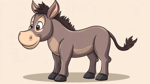Adorable Donkey Cartoon Art