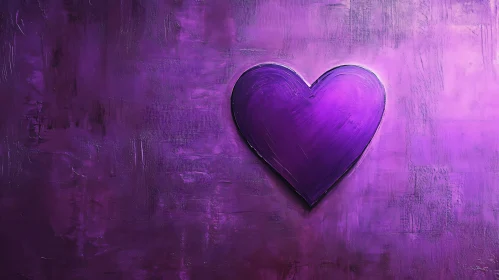 Violet Heart on Textured Canvas