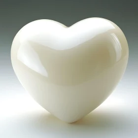 Creamy Heart Sculpture with Smooth Finish