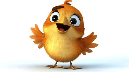 Cute Animated Bird Character Design