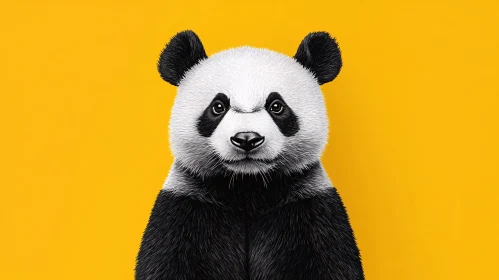 Panda Art on Bold Yellow