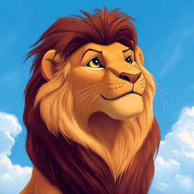Lion Gazing Skyward