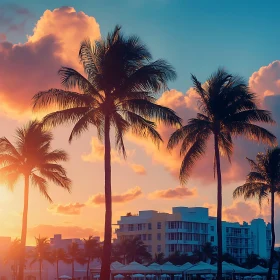 Palm Trees at Sunset Scenery