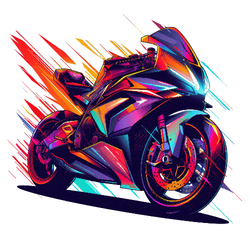 Abstract Motorcycle Illustration for T-Shirt Print