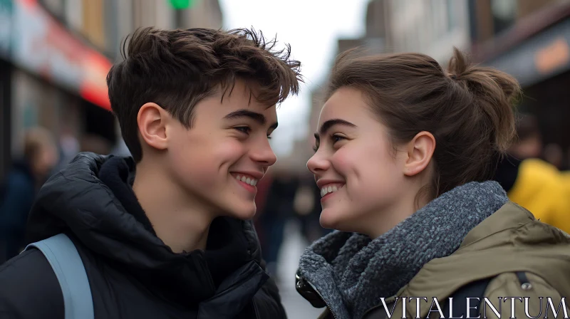 Young Couple's Tender Moment