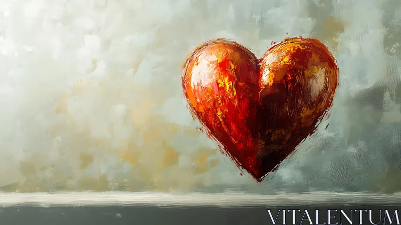 Abstract Heart in Red and Orange Tones