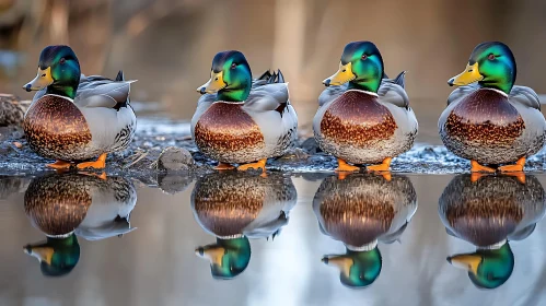 Mallard Ducks in Still Water