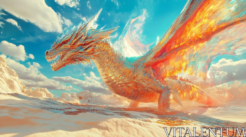 AI ART Fantasy Dragon Landscape