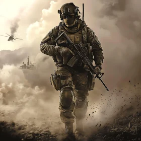 Military Soldier in Combat
