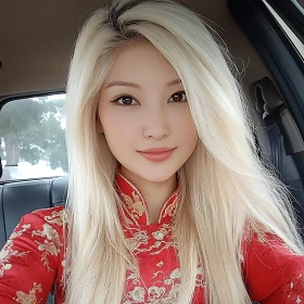 Elegant Woman in Car