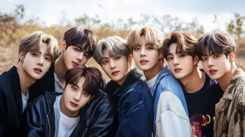Group Portrait of Eight Young Men