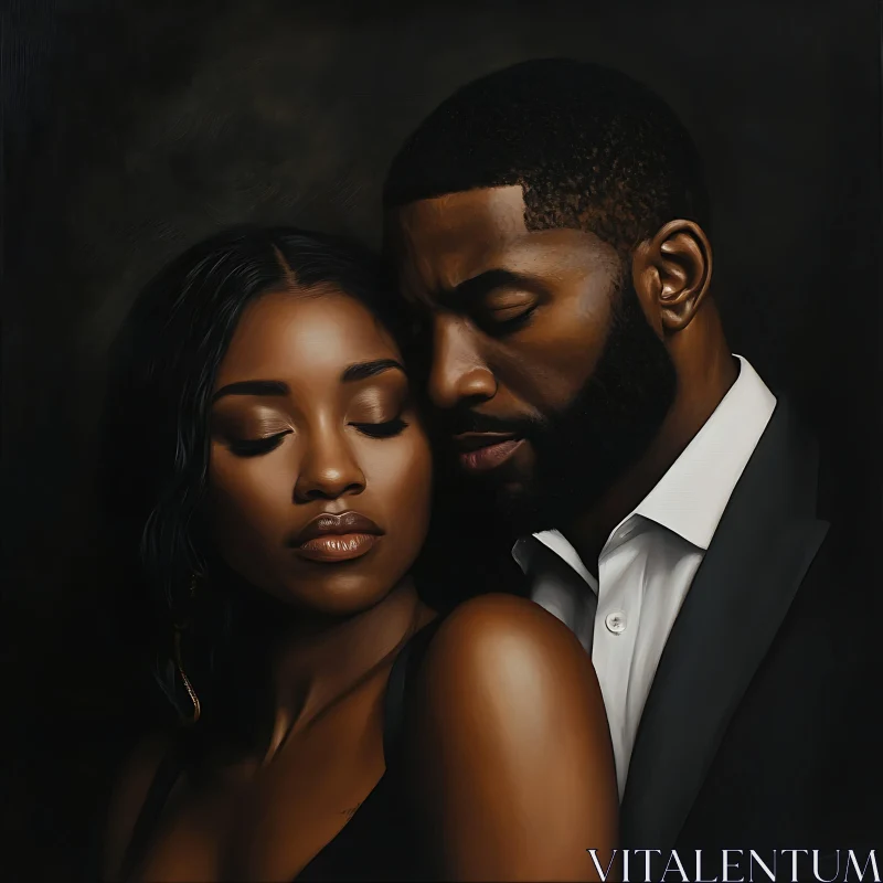 Serene Couple in Deep Embrace