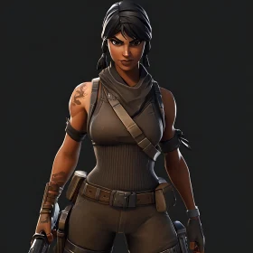 Female Warrior Character Illustration