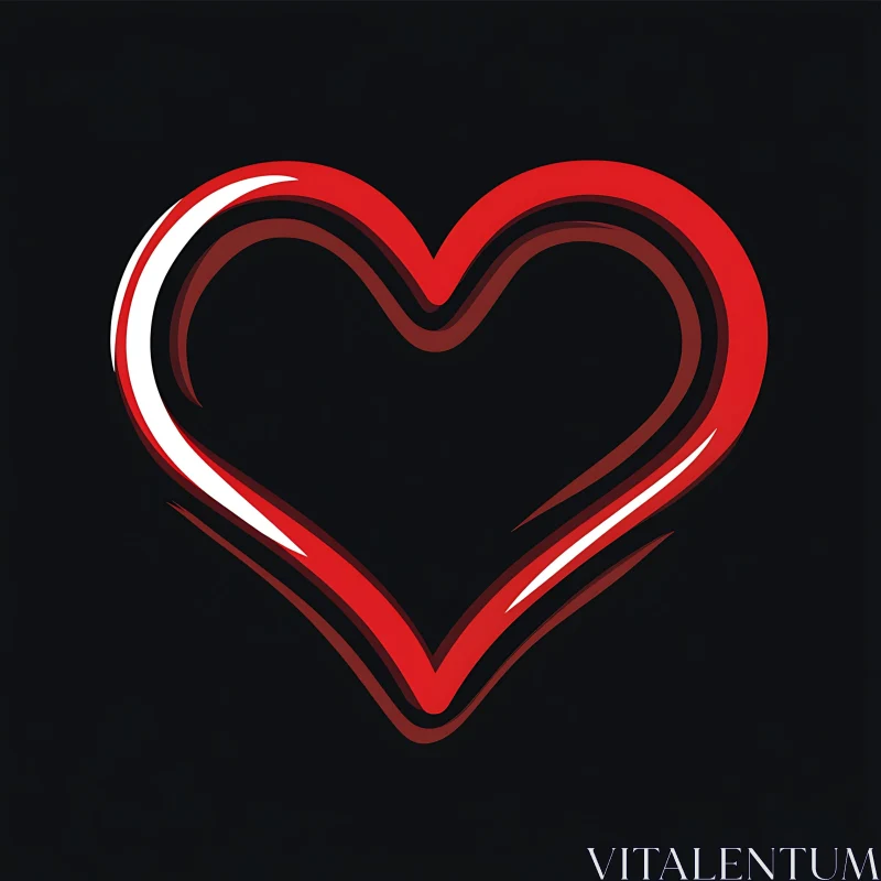 Stylized Heart Illustration, Love Symbol