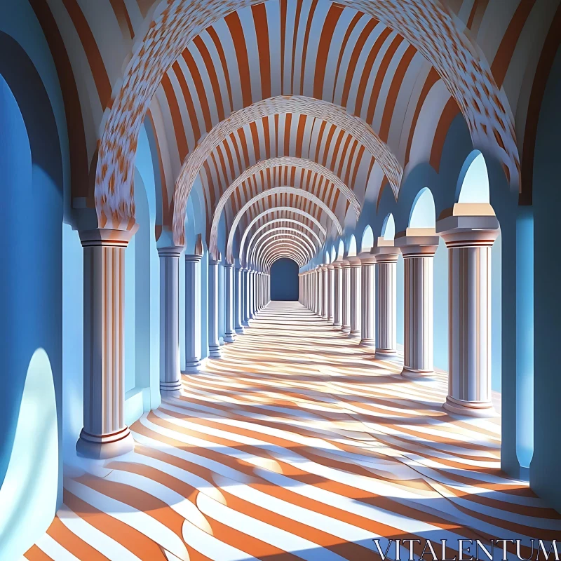 Symmetrical Striped Archway Perspective