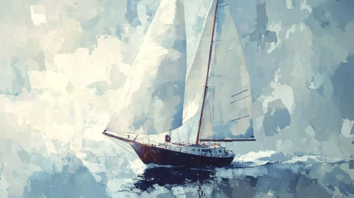 Ocean Sailing Boat Art