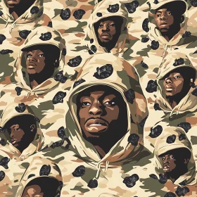 Man in Hoodie Repeated Pattern
