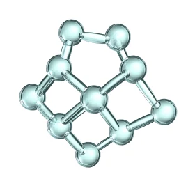 Translucent Molecular Structure on White