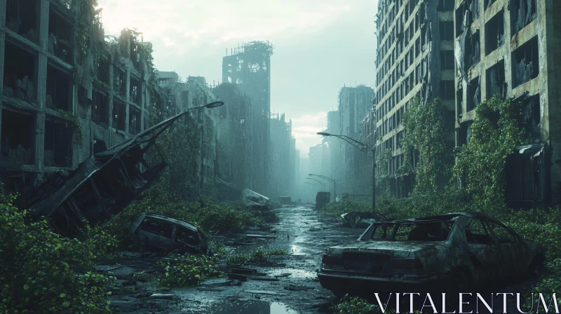 Nature's Grasp: A City in Ruins