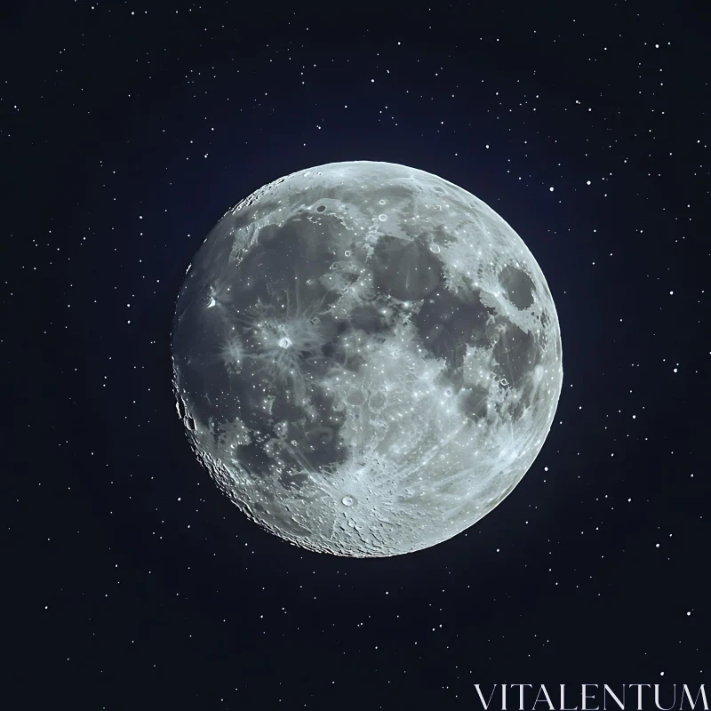 Lunar Brilliance: A Starry Night Scene