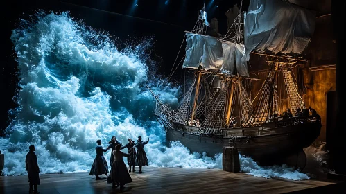 Stage Performance with Ship and Waves