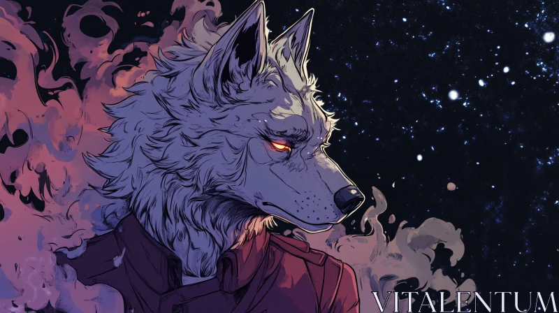 Mystic Wolf Character in Outer Space