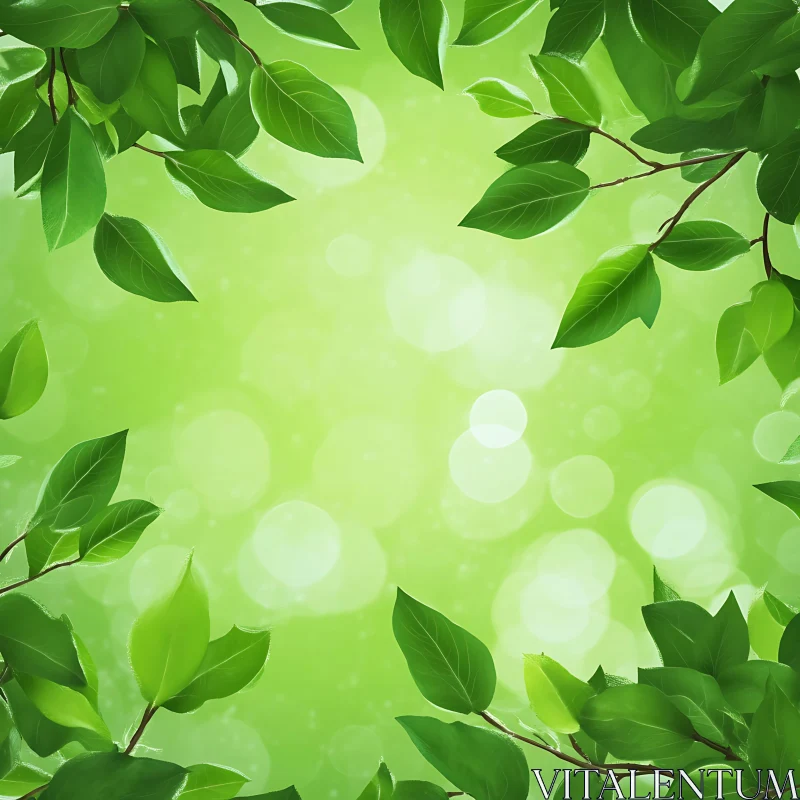 Green Leaves and Bokeh Background