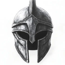 Detailed Drawing of a Spartan Helmet