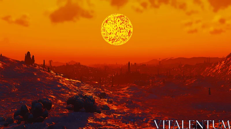 Alien Sunset on a Distant Planet