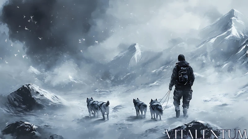 Snowy Mountain Expedition with Dog Sled