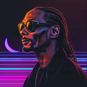 Futuristic Neon Portrait of Snoop Dogg