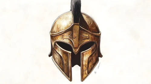 Antique Golden Helmet Artwork