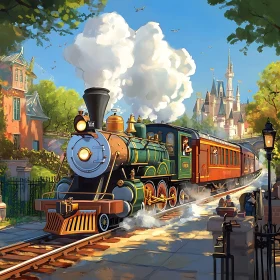 Vintage Train to Fairytale Castle