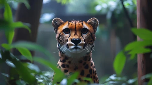 Cheetah Amidst Lush Greenery