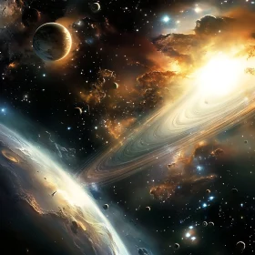 Cosmic Ballet of Planets and Starlight