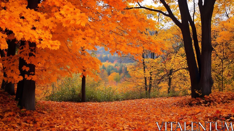 Fall Landscape with Orange Foliage