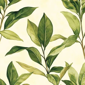 Botanical Green Leaves Pattern Design